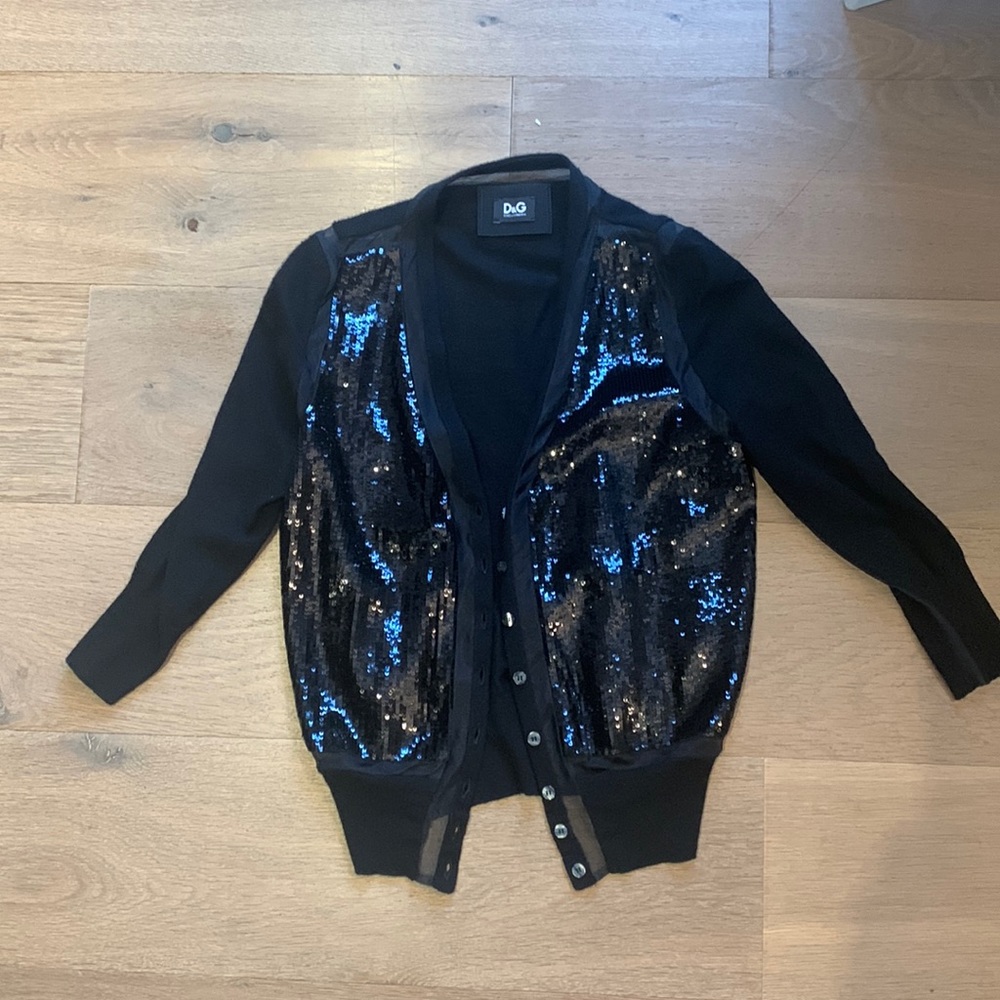 Dolce & Gabbana Black Sequin Cardigan